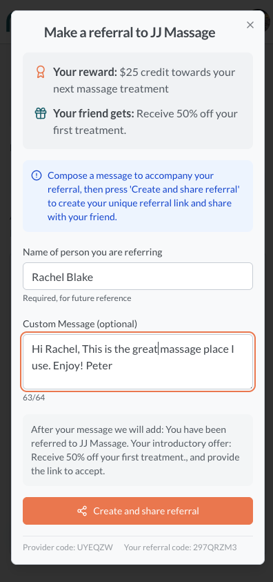 Reco client referral screen